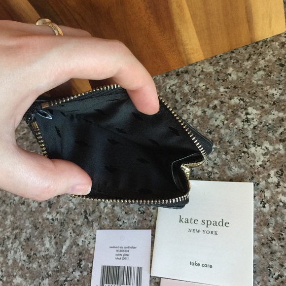 NWT Kate Spade Odette Glitter L-Zip Card Holder - Picture 9 of 11